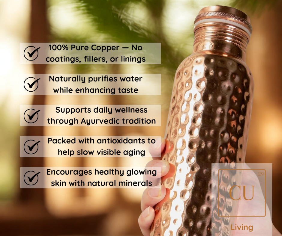 CU29™ Maverick Handcrafted Pure 100% Copper Water Bottle