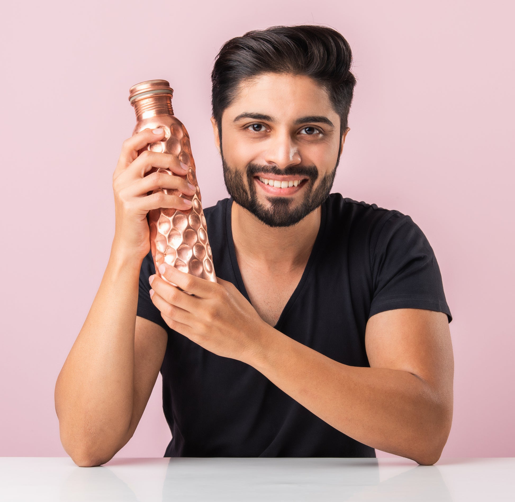 Daisy – Diamond Punch Pure Copper Water Bottle | CU29™