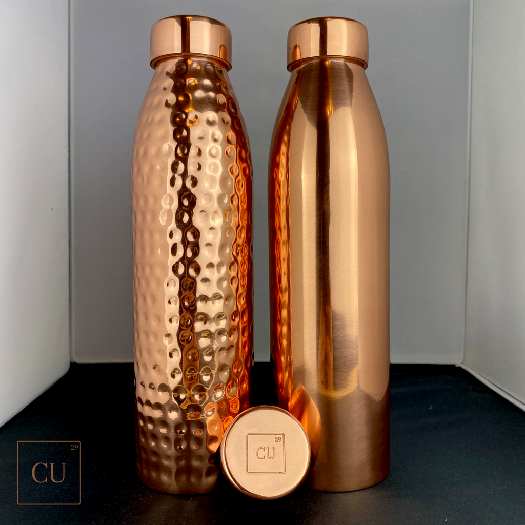 PREMIUM CU29™ Eleanor Copper Water Bottle with Leather Holdall - The CU29™ Copper Company