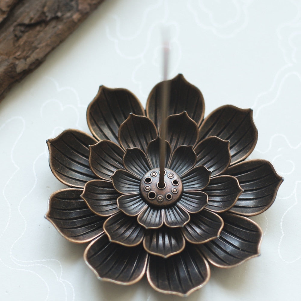 Lotus Flower Incense Burner Dish - The CU29™ Copper Company